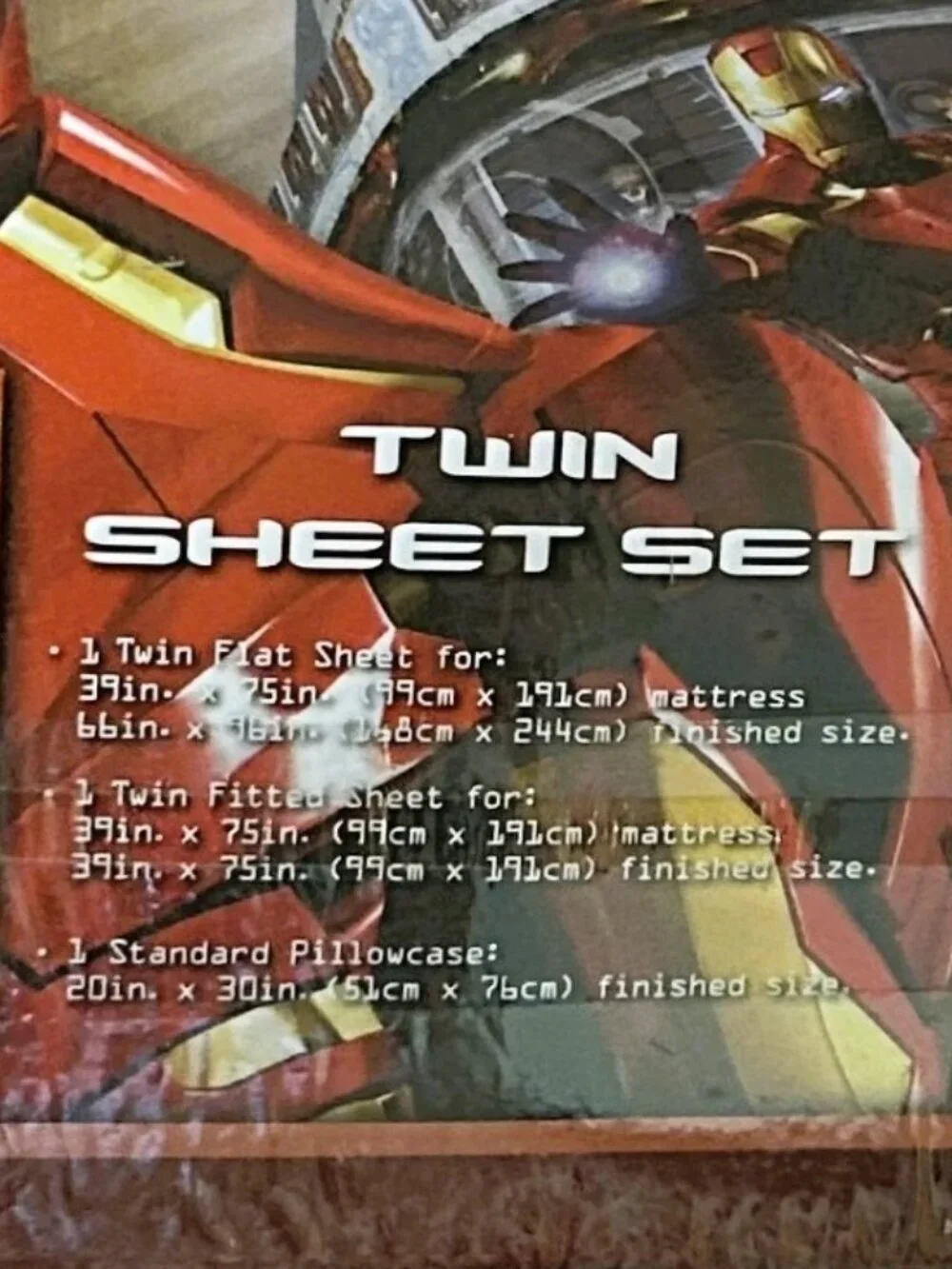 NEW~TWIN sz Comforter+Sheet Set~Marvel's Iron Man Superhero Avengers~COTTON RICH